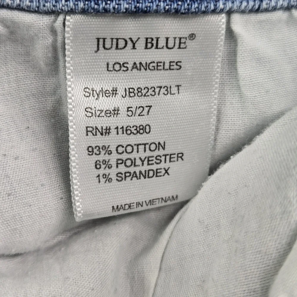 Judy Blue Women Jeans 5/27 Light Denim Skinny Distressed JB82373LT 26